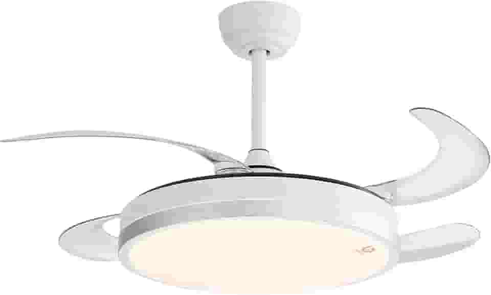 Ventilador de Teto Retratil 42" com Luz LED, Bivolt 110V/220V, Controle Remoto e Temporizador, Controle remoto via celular, TUYA APP