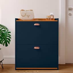 Sapateira Closet 2 Gavetas Basculantes Organizadora 12 Pares Quarto Hall De Entrada Multiuso (Azul)