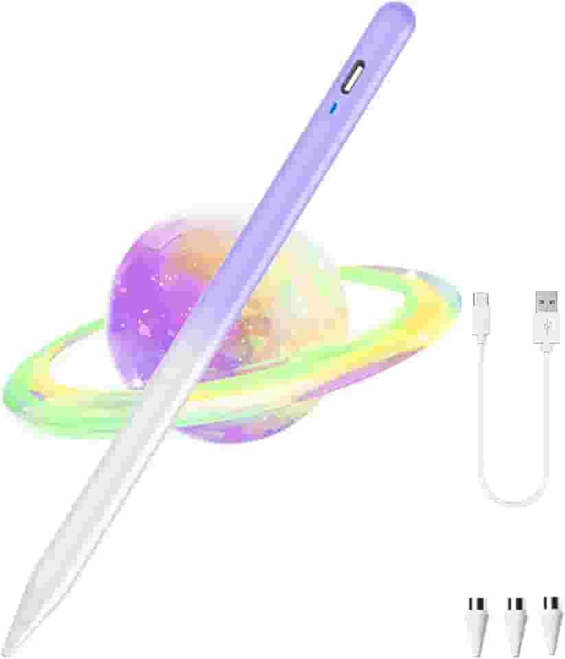 Caneta Stylus para Android, Tablet Pencil para iOS/Android, caneta Stylus ativa recarregável para iPhone/Huawei/Vivo/Lenovo/Pixel e outros smartphones e tablets Android - roxo gradiente