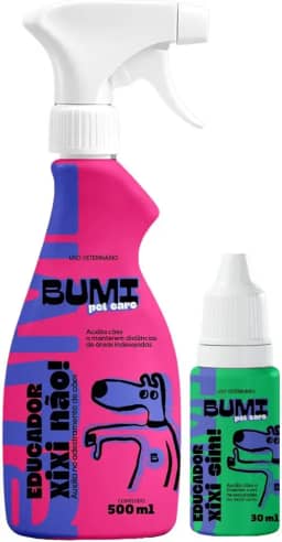 Bumi Pet Kit Adestrador Xixi Stop + Xixi Aqui, 500 mL + 30 mL, para Cães e Gatos