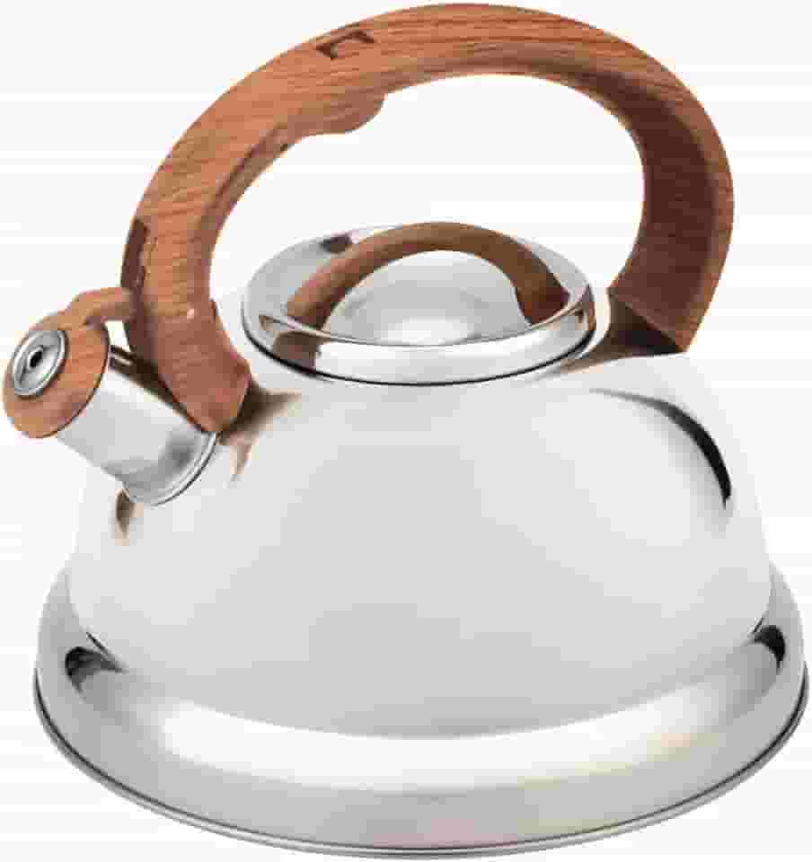 Brinox - Chaleira com Apito e Cabo Amadeirado 2,7L Roma - Inox