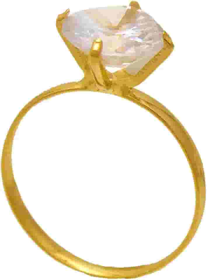 Anel Solitário Grande de Aro Fino Zircônia Folheado em Ouro 18K Softjoias