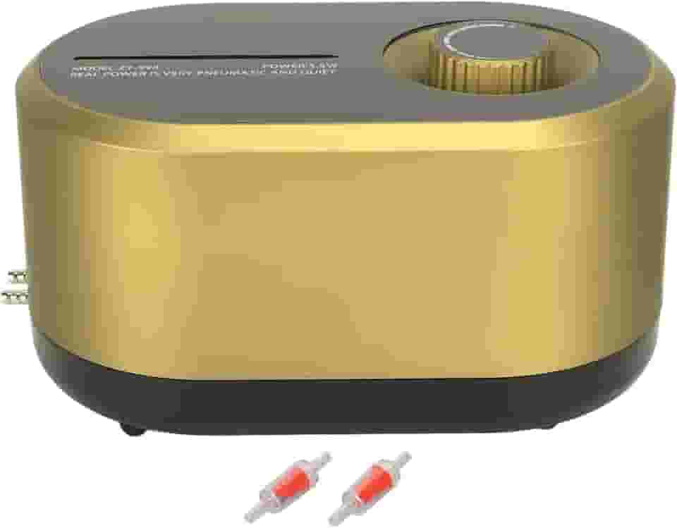 Tnfeeon Bomba de ar portátil para aquário 5,5 W bomba de oxigênio silenciosa com acessórios para aquário pesca ao ar livre