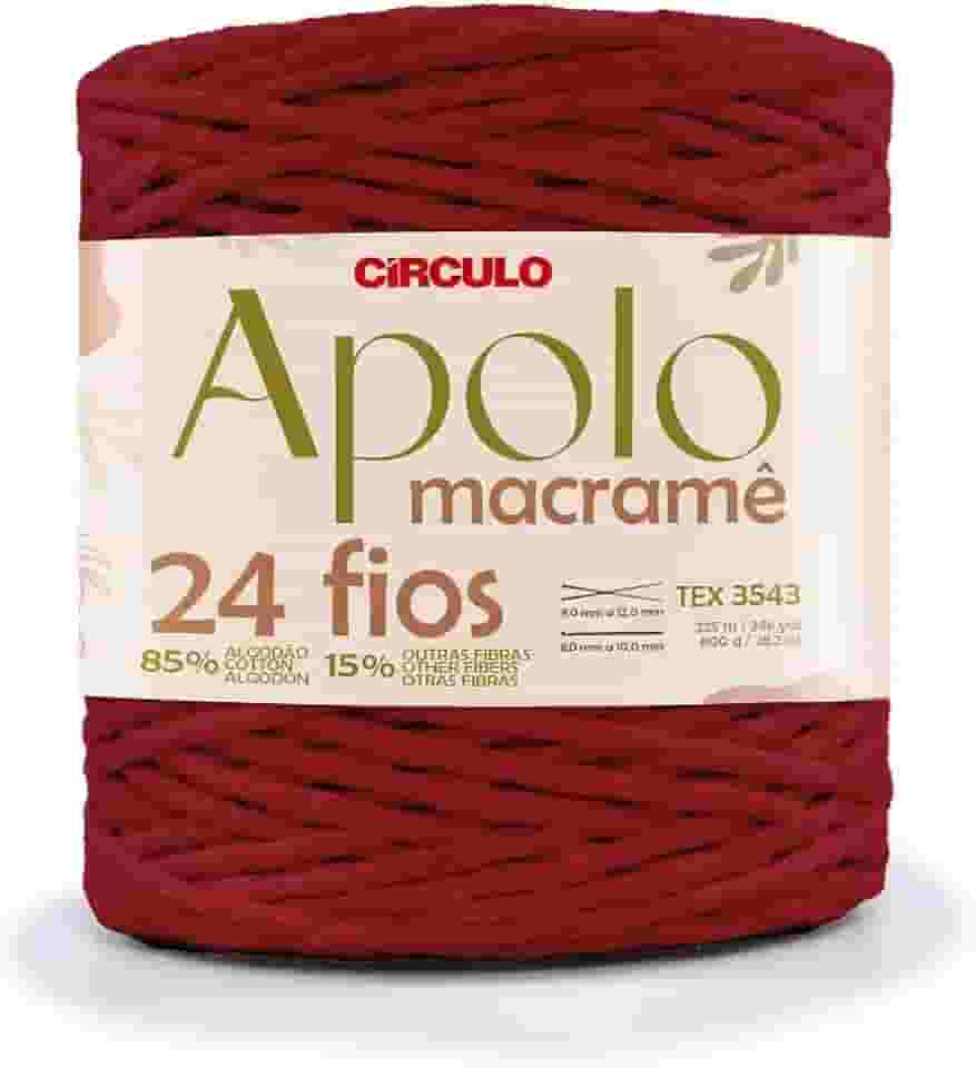 Barbante Apolo Macramê 600g Círculo – Ideal para Macramê, Crochê e Artesanato em Geral (7136-Marsala)