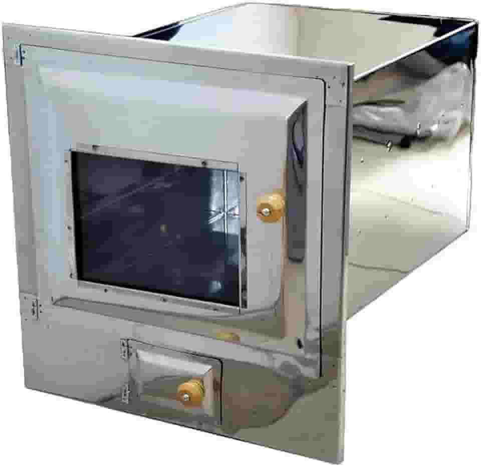 Forno Fogão a Lenha Inox Frente Vidro Com Cinzeiro 50x35x30
