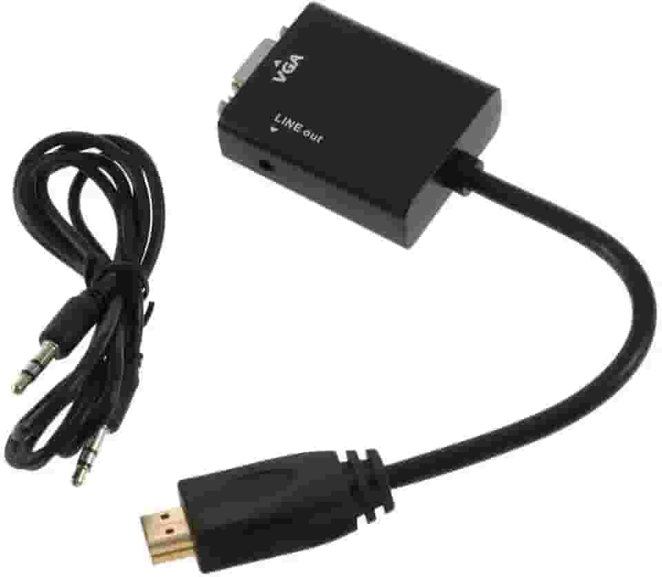 Cabo Adaptador Conversor Hdmi Para VGA Com Saída P2 De Áudio
