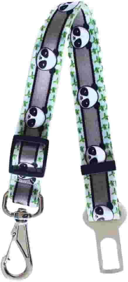 MY PET BRASIL Cinto De Segurança Para Cães 80Cm Regulável Adaptador De Carro Para Cachorros Guia Pet Transporte Viagem E Passeio Modelo Universal Estampa Panda