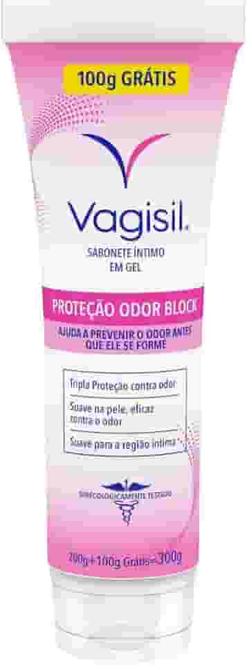 Vagisil Sabonete Líquido Íntimo Feminino em Gel, Odor Block, Tripla Proteção Contra Odores, Leve 300ml e Pague 200ml