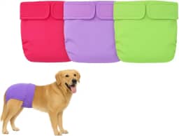 Kit 3 Fraldas Cachorro Fêmea Reutilizáveis Cor 1- Materiais Duráveis Solução lavável na máquina para incontinência de animais de estimação e viagens longas Petting Is Caring (P)