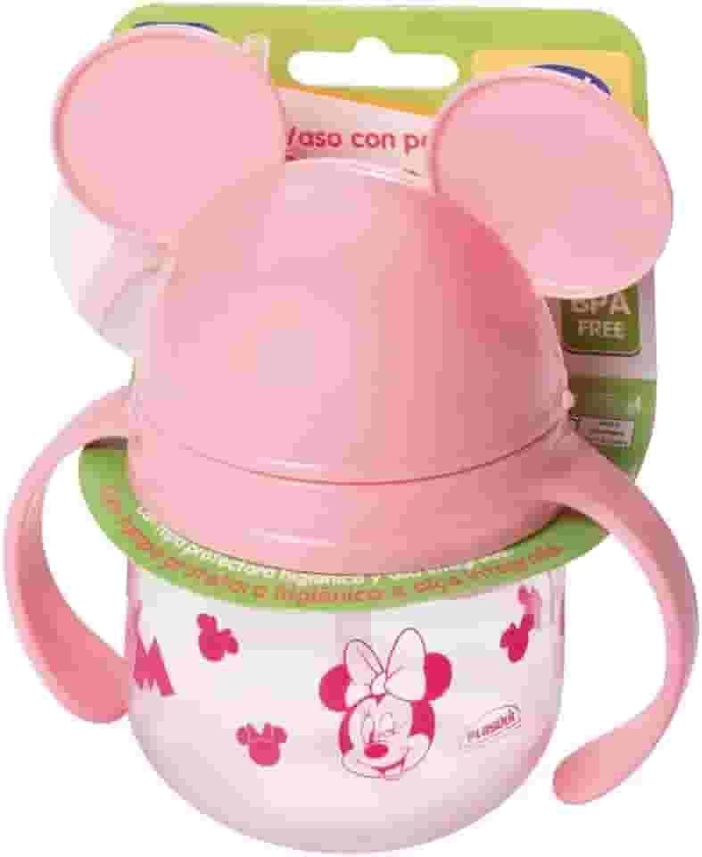 Caneca Treinamento com canudo de silicone retrátil Minnie Rosa 260 ml Plasútil