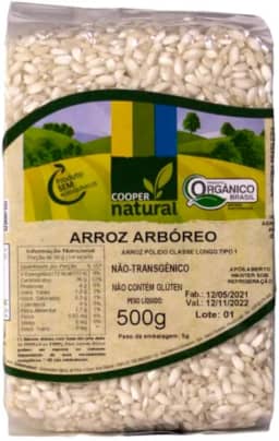 Arroz Arbóreo Polido Orgânico Coopernatural 500g