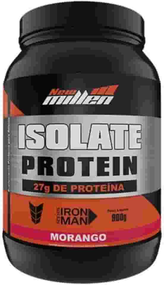 New Millen Isolate Protein- Isolate Protein - Proteína da Carne, Sabor Morango, 900g