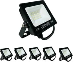 Kit 5 Refletor Led 50w Bivolt Prova D Água 127/220v IP66