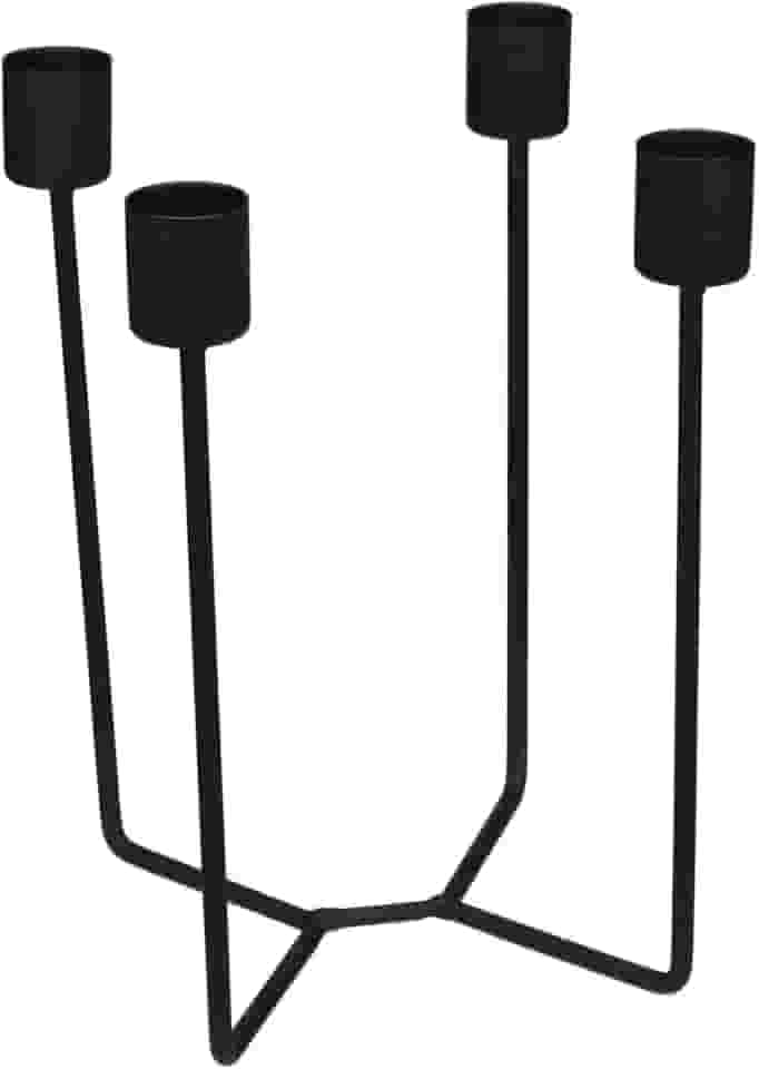CASTIÇAL PORTA VELAS DECORATIVO HOME&CO 4 VELAS METAL 20x13x13cm PRETO