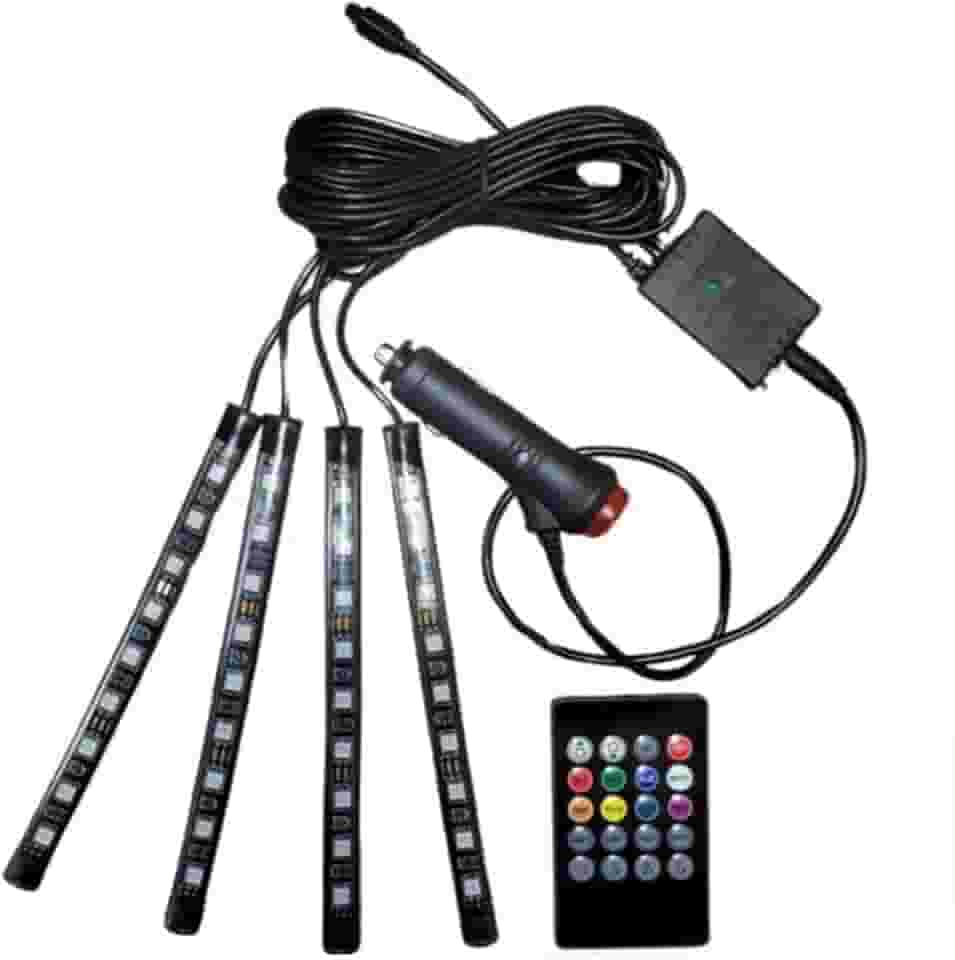 KIT ILUMINACAO LED AUTOMOTIVO NEON RGB TUNING CONTROLE 12V
