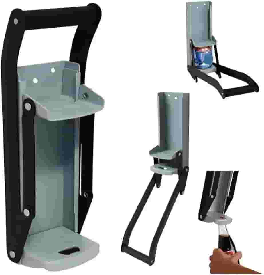 Amassador de Lata Manual com Abridor de Garrafa, Parede, Até 475ml, Compactador de Latinhas Para Reciclagem Resistente com Cabo em EVA e Parafusos Inclusos.