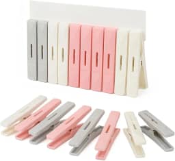 Prendedor de Roupa Premium, Pregador com 32 Unidades para Varal, não Resseca, não Desmonta - Plástico Resistente e Durável - Pressão Forte e com Cores Suave.