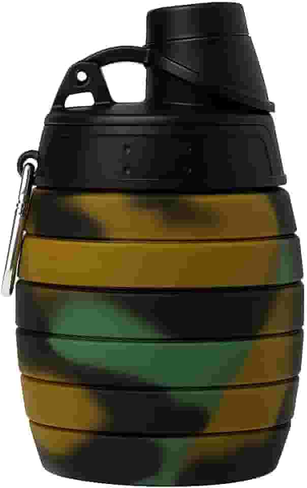 Garrafa D'Água Silicone Retrátil Expansível 2 em 1 Portátil Esportiva Caminhada Treino, Dobrável, Leve, Reutilizável, 500ml