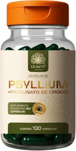 Psyllium em Cápsulas + Piccolinato de Chromo em cápsulas Premium Ca.nuts - Suplemento alimentar, Regulador intestinal (1 caixa - Para 30 dias (120 Cápsulas))
