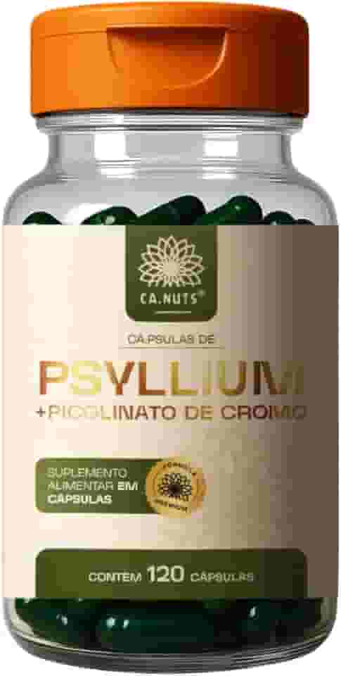 Psyllium em Cápsulas + Piccolinato de Chromo em cápsulas Premium Ca.nuts - Suplemento alimentar, Regulador intestinal (1 caixa - Para 30 dias (120 Cápsulas))