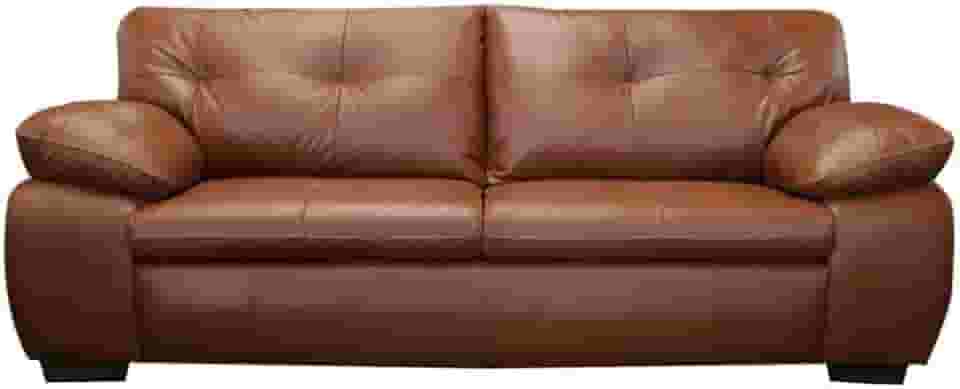 Sofá de Couro Marselha 3 lugares - Conhaque com Brilho