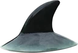Langue o tubarão flutuante traseiro traseiro Subói Float Shark Back estátua estátua à prova de ganso Controle de pato estatueta animal para lago