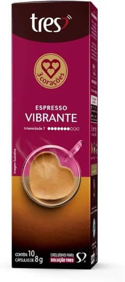 Cápsula de Café Espresso Vibrante 3 Corações 10 unidades