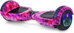 Hoverboard 6,5' com Bluetooth e Iluminação LED, Patinete Elétrico de Equilíbrio para Crianças e Jovens Roxo Galáxia