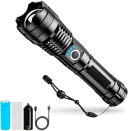 Lanterna T9 Tática Militar Super Potente LED P50 Profissional Recarregável USB com Zoom e Longo Alcance – A Mais Forte do Mundo