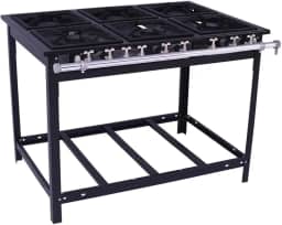Fogão Industrial Venâncio 6 Bocas 3 Simples a Gás Natural Baixa Pressão Espera para Forno E6-22110