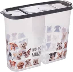 Porta Pote Ração 2,4kg Petisco Tampa Vedada Antiformiga, Plasútil Cor: Cinza