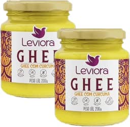 Kit 2X: Manteiga Ghee com Cúrcuma Sem Lactose Leviora 200g