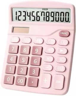 Calculadora de Mesa Rosa Visor Grande 12 Dígitos Solar E Pilha Dexin-837b