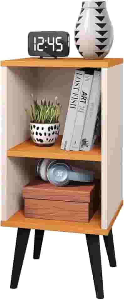 Mesa De Cabeceira Mudo Charme Retro Com Nicho Quarto Cama (Off White)