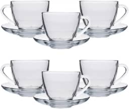 Inga - Jogo Xicaras 230Ml De Vidro Cha Com Pires 12Un Inga Cm6