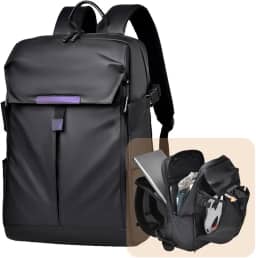 Mochila Expansível para Homens, 30L com Alça Peitoral, Compartimento para Notebook 15.6", Resistente à Água, Ideal para Moto, Ciclismo, Viagens e Trabalho