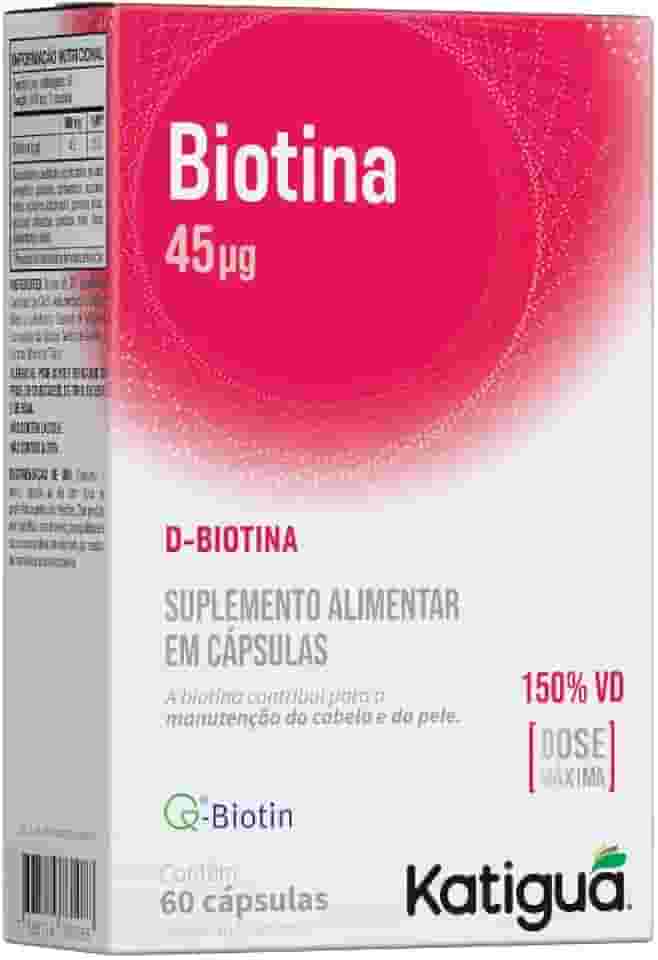 KATIGUÁ Biotina Dose Máxima Formação E Manutenção De Cabelos E Pele Sem Sabor Katiguá 60 Cápsulas Rígidas • 60 Doses Prata