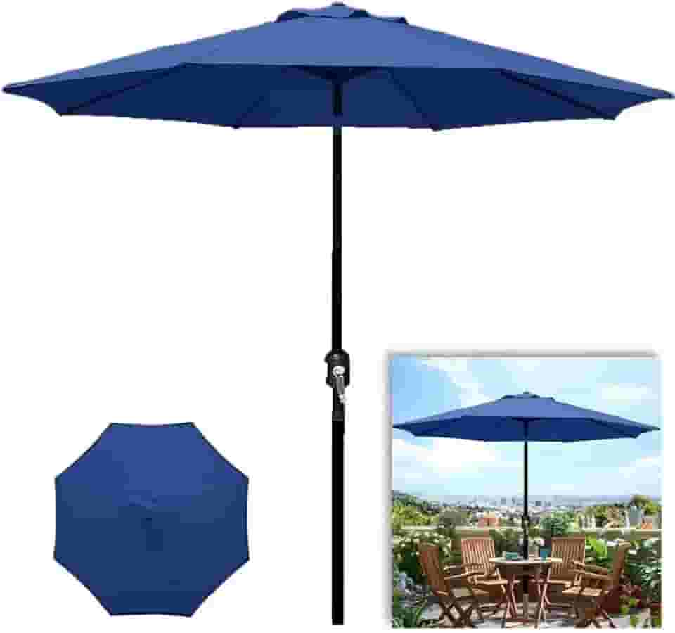 Ombrelone Guarda Sol 3m Grande Com Manivela Articulado Jardim Piscina Maresias Azul - AMZ