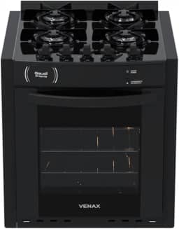 Fogao A Gas De Embutir Gaudi Prisma Vitreo Bl 4q Preto Gas Glp