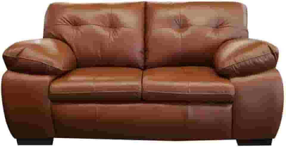 Sofá de Couro Marselha 2 lugares - Conhaque com Brilho