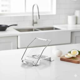 Cortador de Ovos Inox 8 Tiras, Fatiador Multiuso para Cozinha Prática