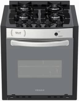 Fogao A Gas De Embutir Gaudi Prisma Vitreo El 4q Inox Gas Glp