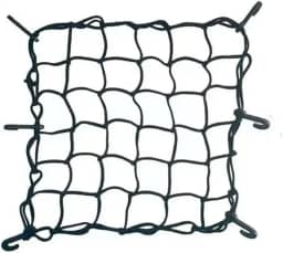 Rede Elástica Moto e Bike Bagageiro Aranha Redinha M 45 X 45 (Preto) Para Levar Capacete e Outros Objetos Na Garupa da Moto E Bike