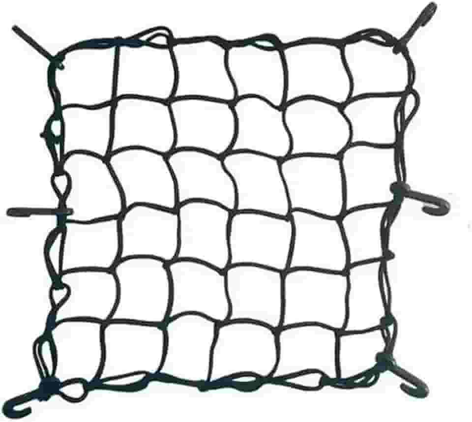 Rede Elástica Moto e Bike Bagageiro Aranha Redinha M 45 X 45 (Preto) Para Levar Capacete e Outros Objetos Na Garupa da Moto E Bike