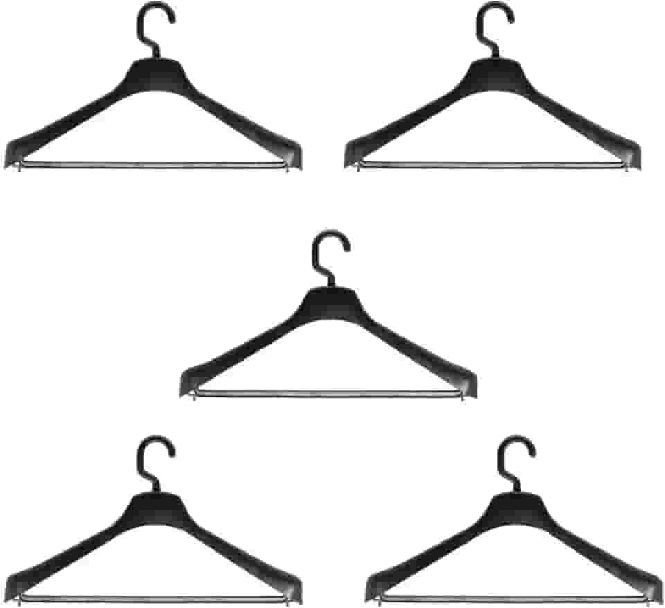 Kit Cabide Terno Preto Giratório - 5 unidades