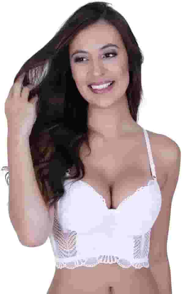 Sutiã com Bojo de Renda Cropped Terra e Mar Ludmilla