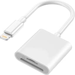 Naiyal Adaptador de slot de cartão duplo Lightning para SD e TF, leitor de cartão de memória micro SD/SD certificado pela Apple MFi para iPhone 14 13 12 11 Pro Max XS XR X 8 iPad, Plug and Play