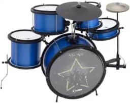Bateria Infantil Star Kids 05 Pecas Alumisteel E P.S. Pint Eletro Azul Aro Nylon Pele Leitosa - Infa - Luen