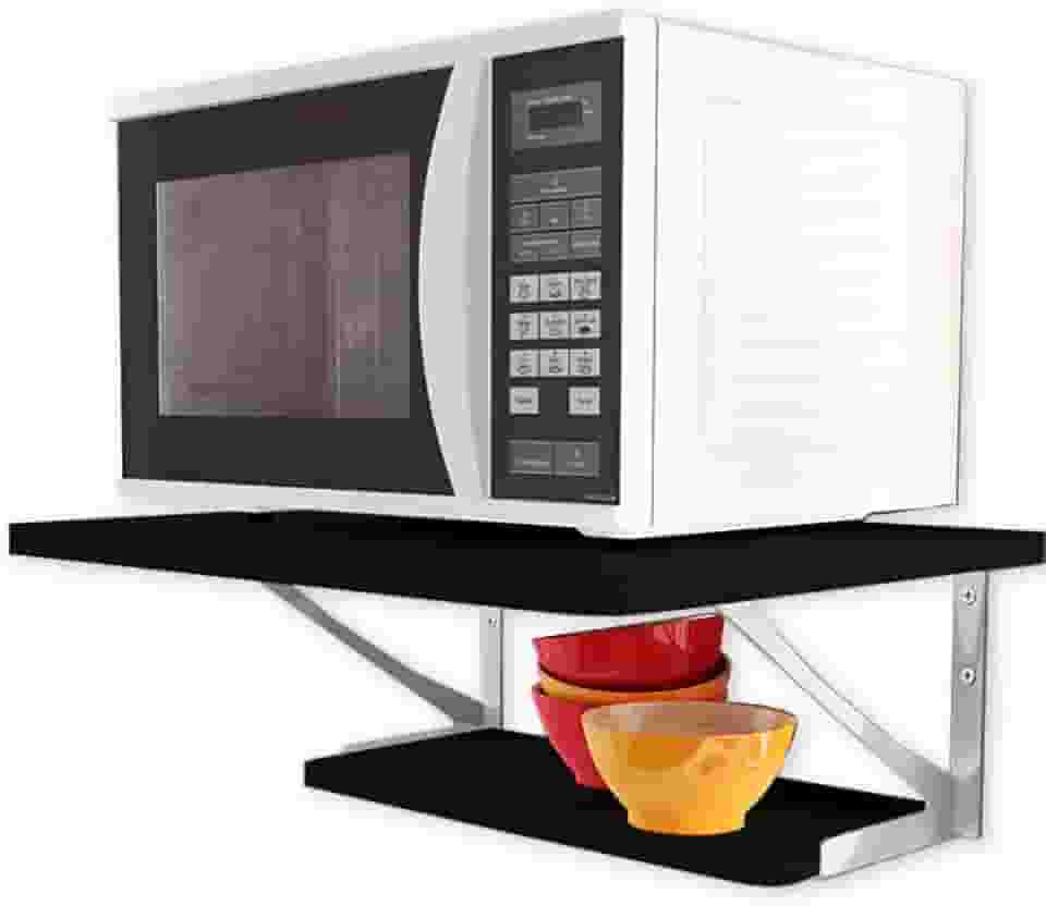 SUPORTE PARA FORNO E MICROONDAS COM 2 PRATELEIRAS 2Z PRETO