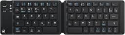 Mini Teclado Dobrável Bluetooth Sem Fio ABNT2 para Celular, Tablet e PC, Recarregável, Portátil, Ultra Compacto, Armor 30x8,5cm (Preto)